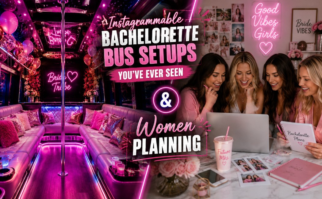instagrammable-bachelorette-party-bus-interior-with-women-planning-a-celebration